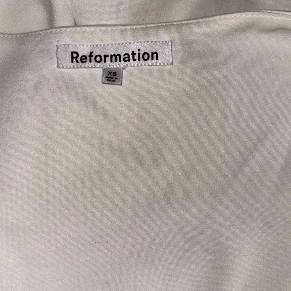 NWOT Reformation Mikol white Knit Stretch Midi Dress XS - Picture 6 of 6